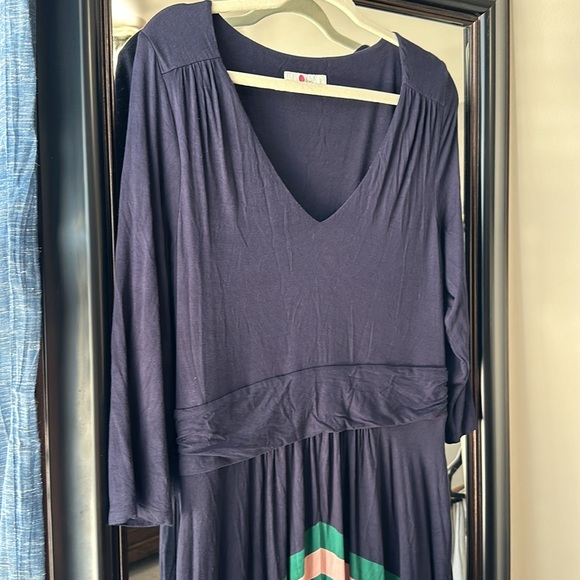 Mini Boden size 12 12r navy striped dress - Picture 3 of 5